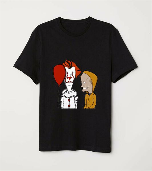 

beavis and butthead x it pennywise and georgie halloween horror black t-shirt retro o neck tee shirt sport hooded sweatshirt hoodie