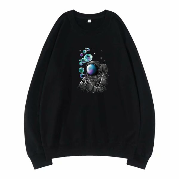 

creative blow bubbles planet man hoodies funny sweatshirts men hoodie sweatshirt spring autumn crewneck pullovers streetwe c0127, Black