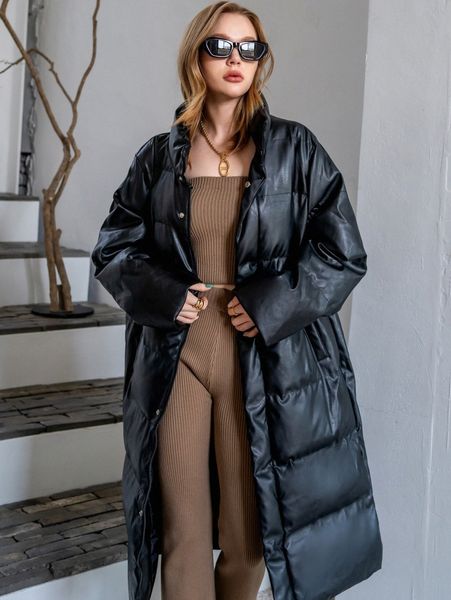 

coldbreak solid button up winter coat t7ae#, Black