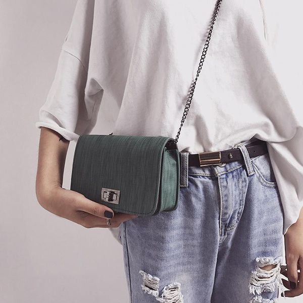 

1pcs women chain crossbody bags small elegant shoulder bag pu textured buckle pr sale