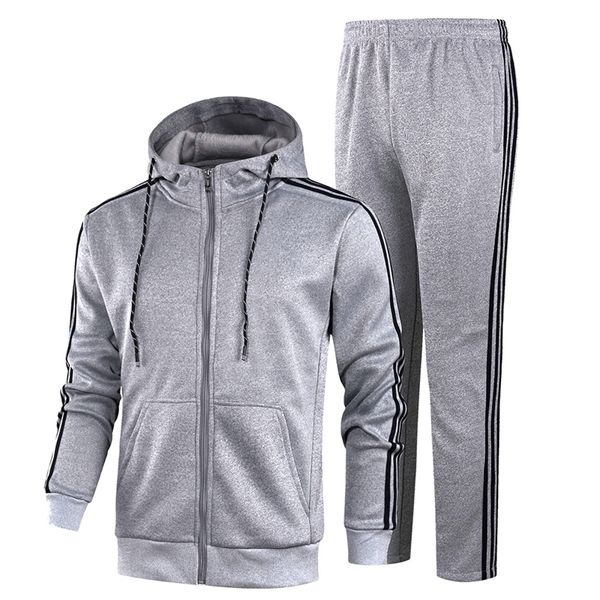 

of new 2021 men sets clothes sweatpants mens training man with sportswear suit coat k58 q3qb, Gray