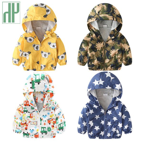 

children kids jackets for boys spring autumn toddler girls coats and jackets baby outerwear hooded windbreaker dinosaur jacket lj201130