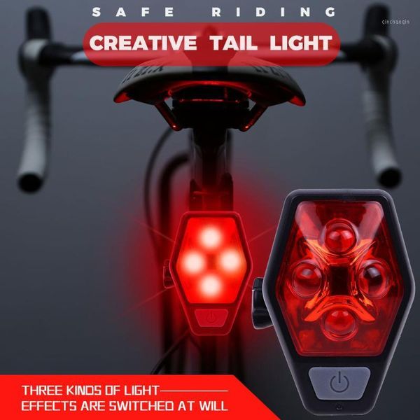 

bicycle rear tail light waterproof riding tail lightled4modes battery bicycle safety riding rear light accessories1