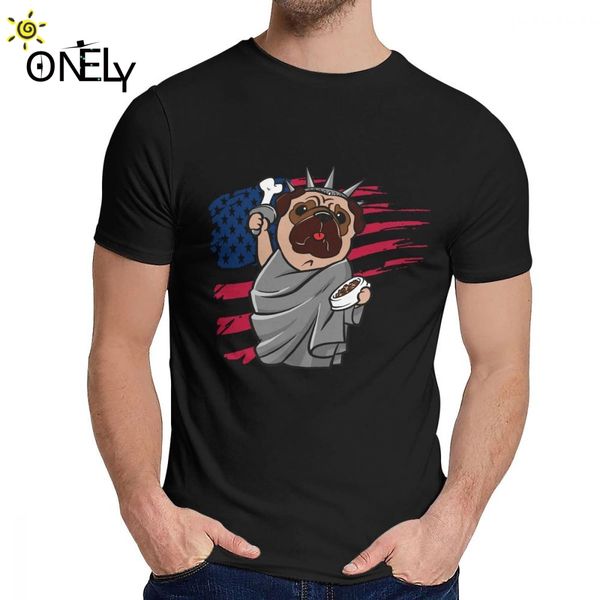 

man's t shirt statue of liberty pug independence day good geek man's o-neck vintage t shirt sport hooded sweatshirt hoodie