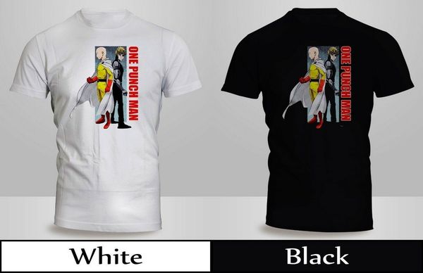 

new anime one punch man saitama & genos t-shirt mens black&white shirt apparel casual tee shirt sport hooded sweatshirt hoodie
