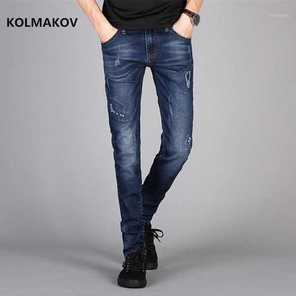 

2019 autumn new style casual fashion business jeans,men's denim pants , elastic casual jeans men size 27-361, Blue