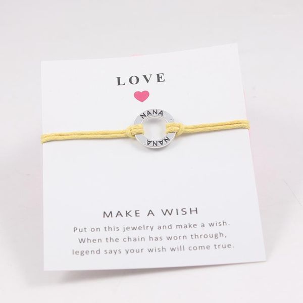 

new fashion nana bracelets adjustable wish card bracelets for women men friendship gift with card jewelry1, Golden;silver