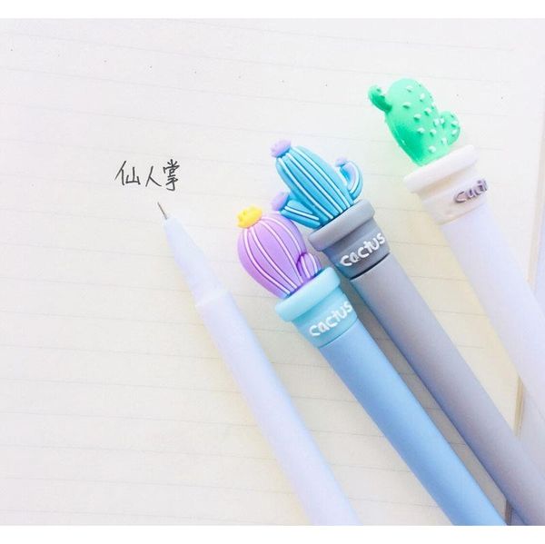 

cute cactus pen kawaii neutral pens 0.5mm creative potted plant gel pens for kids girls gifts school office s jllzgn ladyshome, Blue;orange