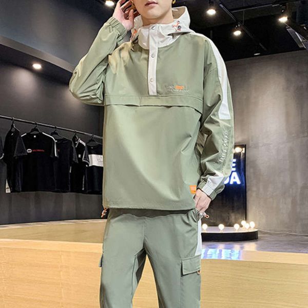 

casual coat loose fashion men's sportswear sweater hooded pullover autumn new top, Gray