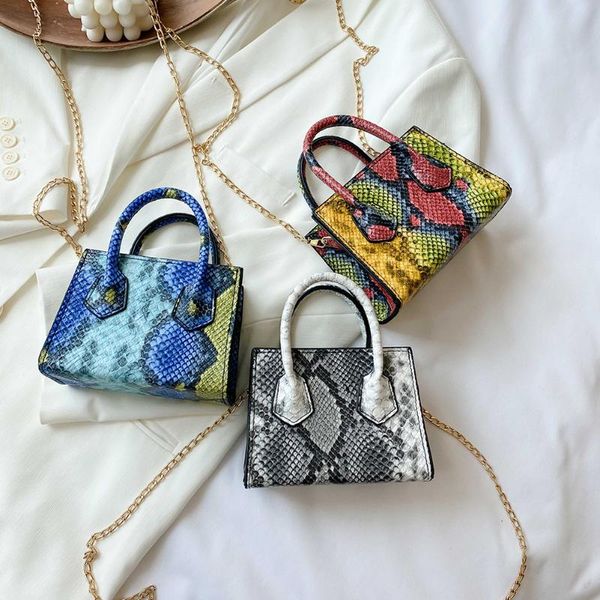 

fashion snake skin women shoulder handbag totes pu mini chain crossbody bag popular simple female daily bag