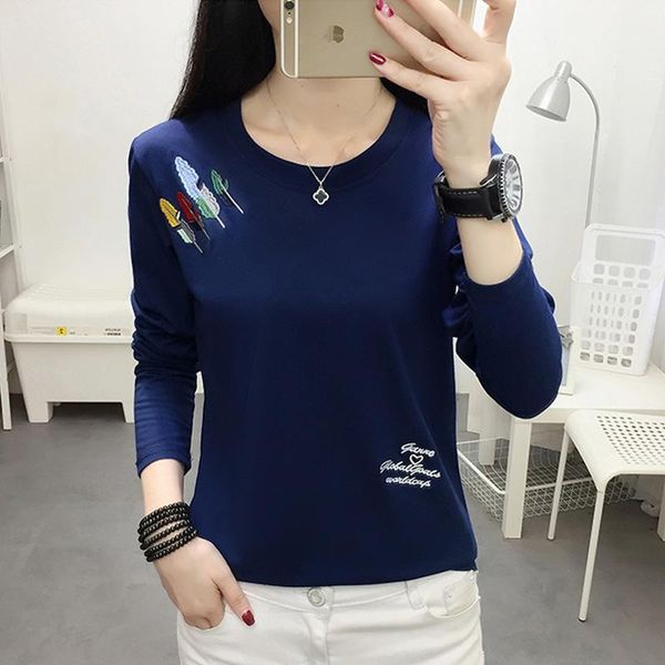 

reality pats spring new korean early autumn long sleeve t-shirt women's fat mm loose plus size 3xl 4xl 5xl women's fall wear1, White