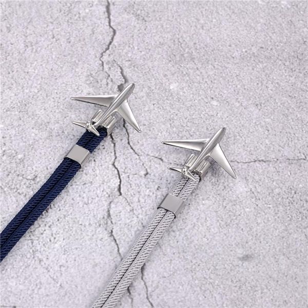 

mkendn мода из нержавеющей стали самолет glider anchor rope летные кожаные браслеты мужчины женщины стиль sqcwoa hjfeeling