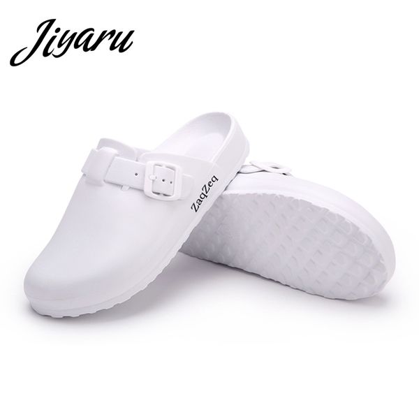 

women casual slippers medical doctors nurses surgical shoes work flat slippers operating room lab slippers ladies fashion shoes y200106, Black