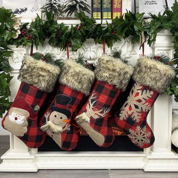 

home office christmas decorative socks floral print stocking candy bag christmas decorations gifts holders1