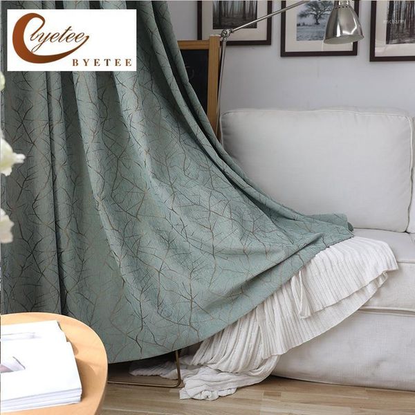 

[byetee] blackout kitchen curtains for modern chenille jacquard curtains window door curtain living room bedroom drapes balcony1