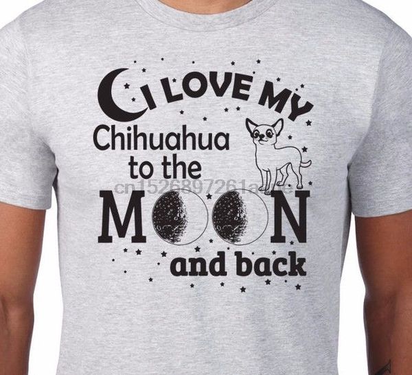 

new summer t shirt i love my chihuahua to the moon back pet paws women's t shirt t shirt design sport hooded sweatshirt hoodie
