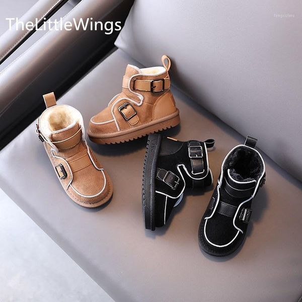 

boots children' snow winter 2021 genuine leather girls plush thermal cotton 1-3-15 years old boys glow in the dark shoes1, Black;grey