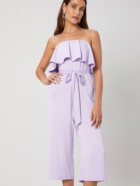 

capris belted tube jumpsuit u3hj#, White