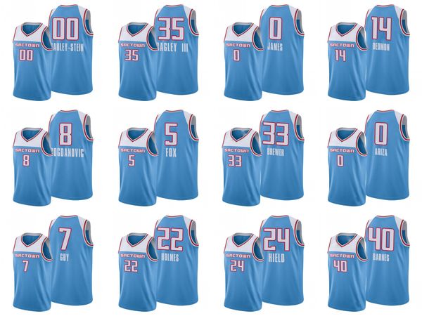 

sacramento kings men bogdan bogdanovic dewayne dedmon de'aaron fox marvin bagley iii buddy hield nba custom jersey, Black