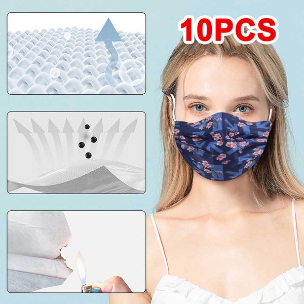 

face 10pcs disposable mask christmas 3 ply cute designer print masks for kids cosplay mascaras desechable masque 10.21