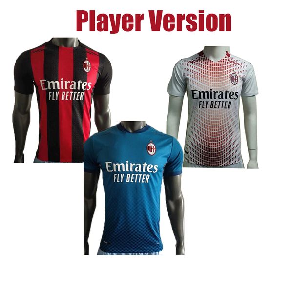 

2020 2021 ac милана игрок версия трикотажных изделий футбола дома прочь третий ибрагимович tonali paquetá рубашка футбола bennacer ребич rom, Black