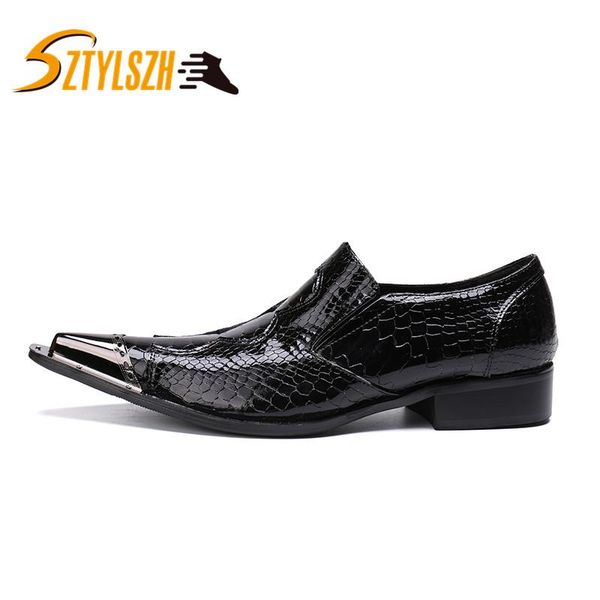 

plus size 38-46 british style men's quality patent leather shoes leather soft man wing-tip shoes dress zapatos de hombre, Black