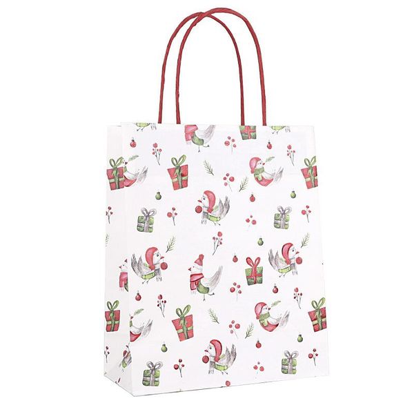 

stobag 12pcs simple christmas handle bags party candy biscuit package tote gift supplies bags cake snack food decorating wmtrpn bdesybag