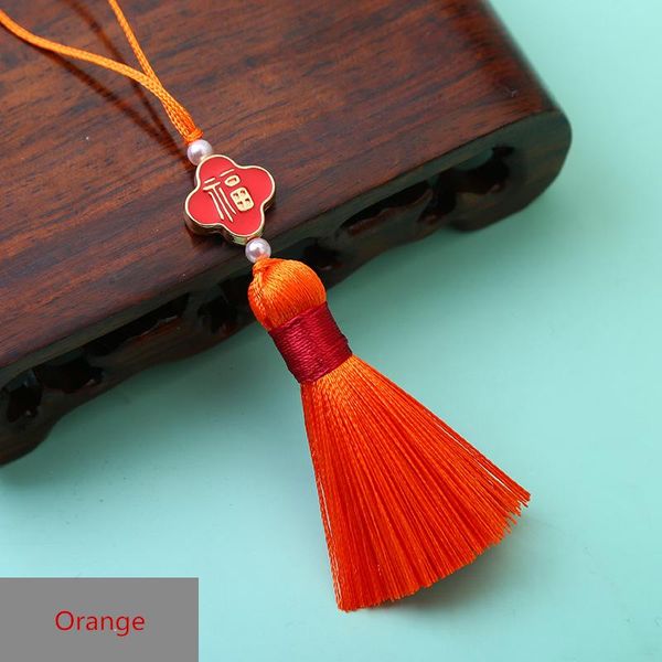 

10pcs four leaf grass metal caps fringe trim bookmark silk tassels diy curtain clothes craft supplies classical style pendant h wmtbxt