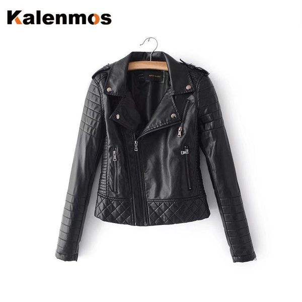 

women's leather & faux jackets women suede spring autumn slim korean harajuku work pu biker punk outwear japan motorcycle francais coat, Black