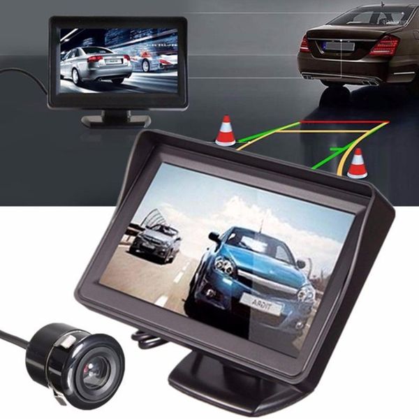 

dc 6v-32v 4.3 inch waterproof lcd car rear view backup camera kit auto rear reverse parking cam set1