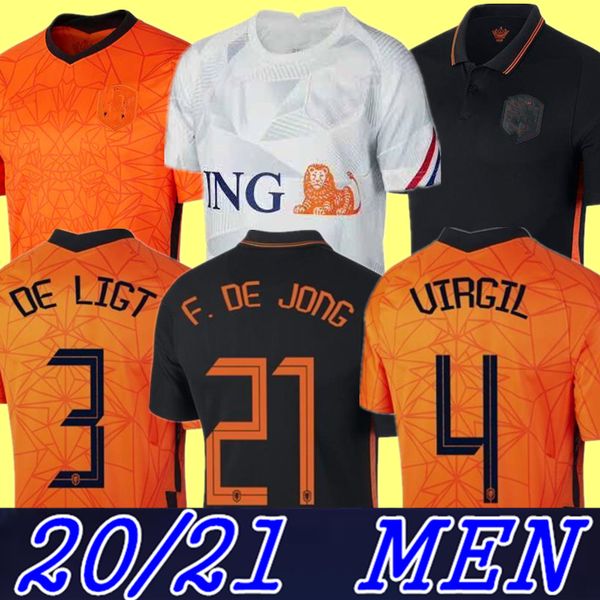

2020 2021 netherlands soccer jerseys holland football kits shirt 20 21 de jong virgil promes memphis set uniform shirts 05, Black;yellow