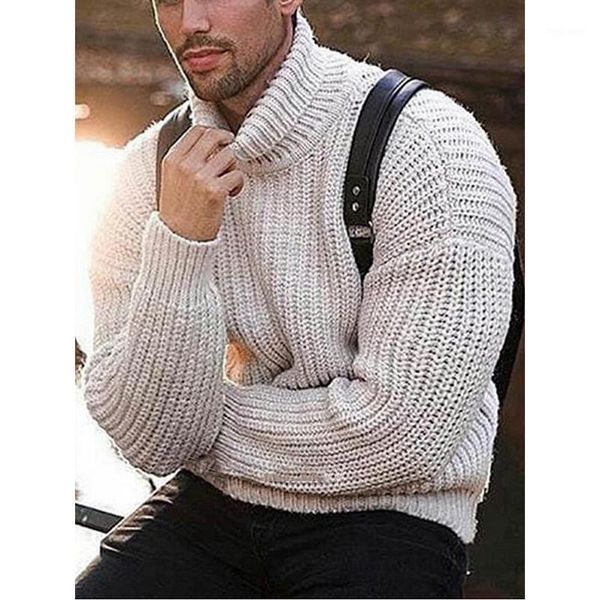 

men's turtleneck sweater autumn winter soft thick comfortable long sleeve warm clothes knitted casual male sweater drop shipping1, White;black