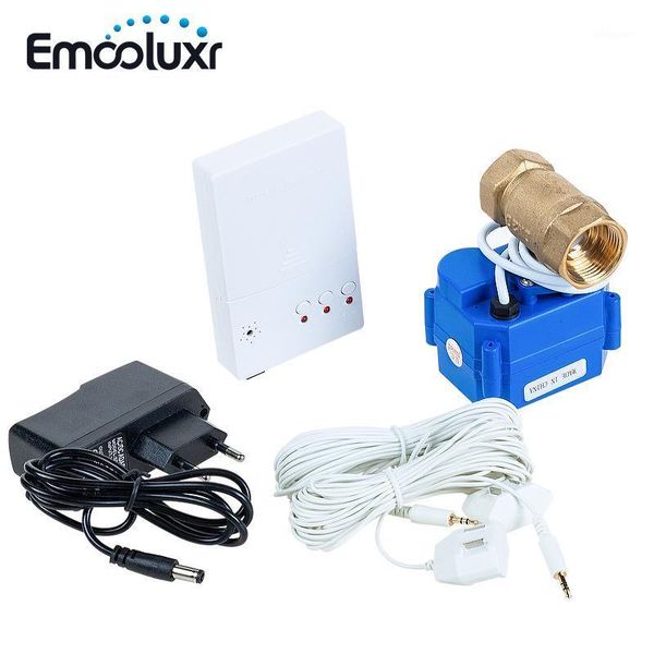 

water leak alarm water leakage sensor alarm equipment with 1/2" valve and 2pcs 6m sensor wire cables,european/us plug inlucded1
