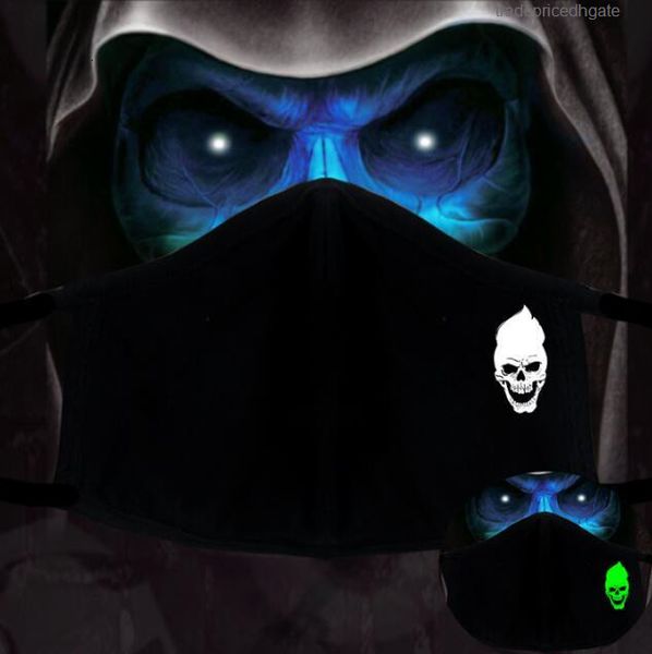 

cotton anime black dustproof pm2.5 1pcs woman cartoon men night glow in dark skull mouth masks half muffle face mask 18