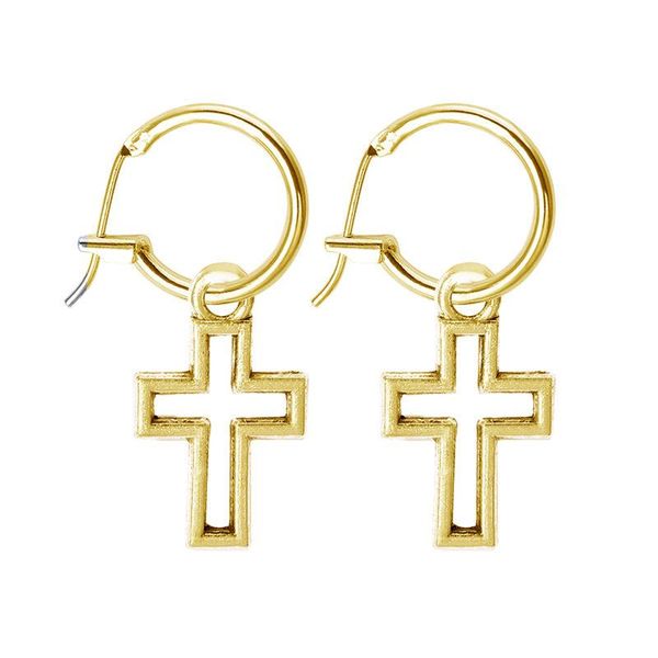 

sohot colow christian style cross cleance hoop серьги пирсинг винтаж круглый золотой серебряный цвет цвет цинк сплав женщины ювелирные издел, Black;white