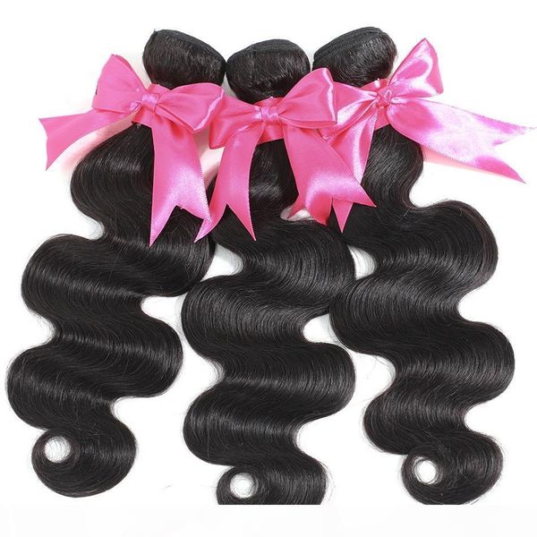 

body wave bundles brazilian hair weave bundles remy human hair bundles 1 3 4 pc lot, Black