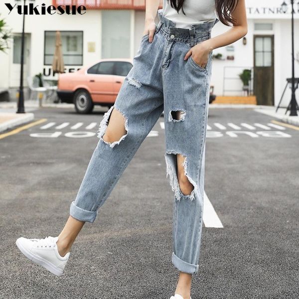 

high waisted jeans woman fashionable woman's jeans for women ripped boyfriend denim harem pants women's plus size, Blue