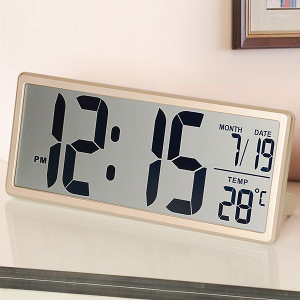 Wanduhren Elektronischer digitaler LCD-Kalendermechanismus Nixie 3D-LED-Stille Reloj Pared Giant Clocks50WC1