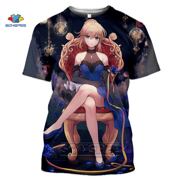 

japan kawaii anime fate stay night fate zero 3d print shirts hippie humor anime men clothing