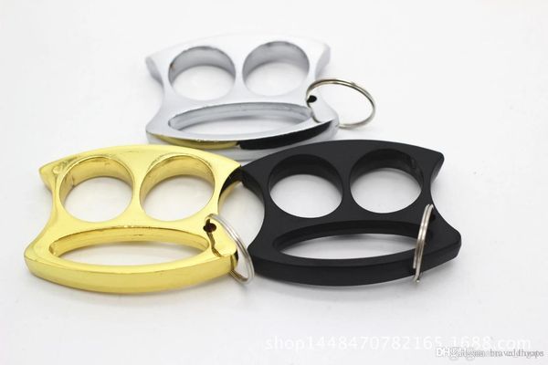 

outdoor key chain women double boxing finger protective gear ring tiger brass knuckle duster quality is very good women smiling face