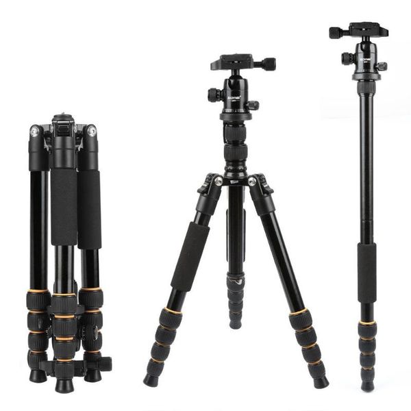 

zomei lightweight portable q666 professional travel camera tripod tripode aluminum tripod head monopod for digital dslr camera