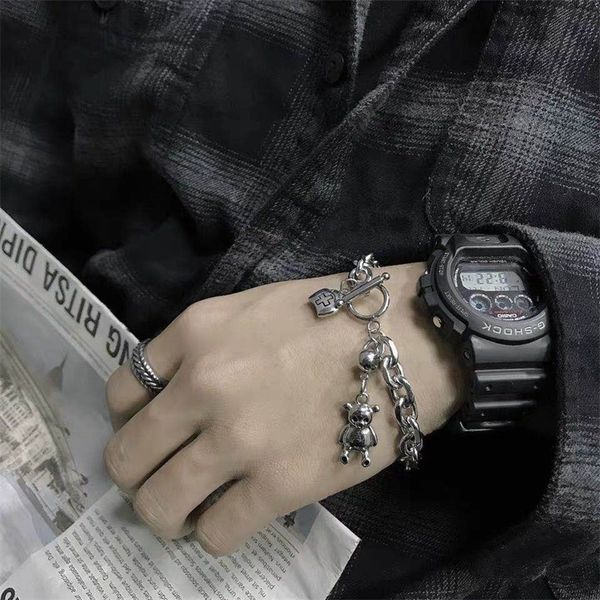 

d7mvi ins cool wind simple bear nurse hat red one worddark personality net tbracelet wind bracelet ox8zv, Golden;silver