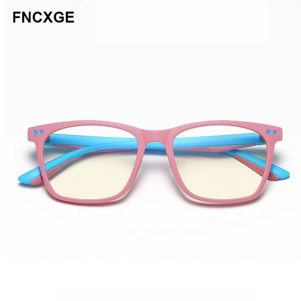 

2020 new children square glasses anti blue light blocking brand design optical girl glasses tr90 flexible frame kids computer, White;black