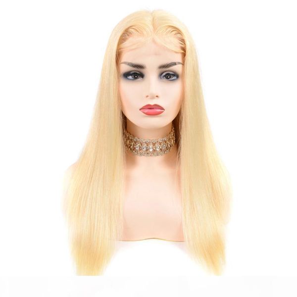 

human blonde hair lace front wigs 613 glueless ombre dark root 613 blonde full lace wig human hair for white women, Black;brown