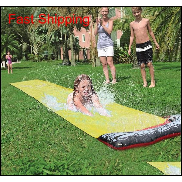 

new inflatable water slide double racer pool kids summer park backyard play fun outdoor splash slip qylwbs bde_luck
