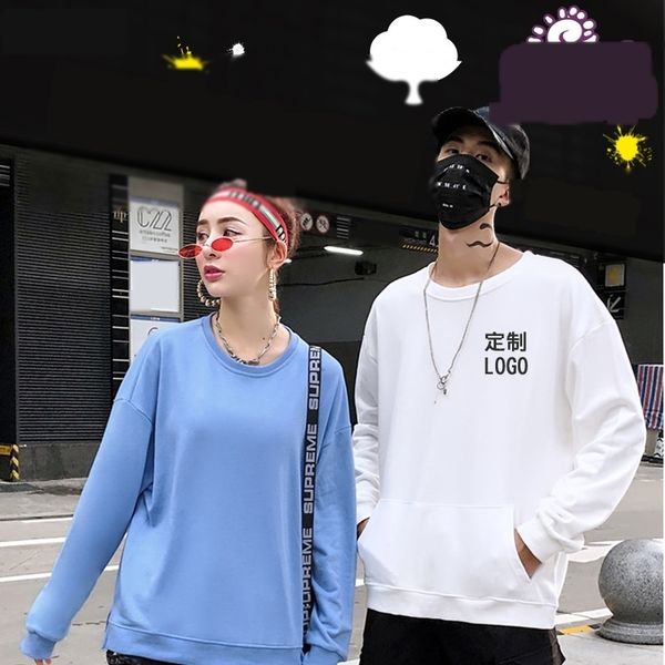

jeirp loose and wo and neck advertising culture shirt sweater sweaterloose men's round round women's neck sweater advertising cult, Black