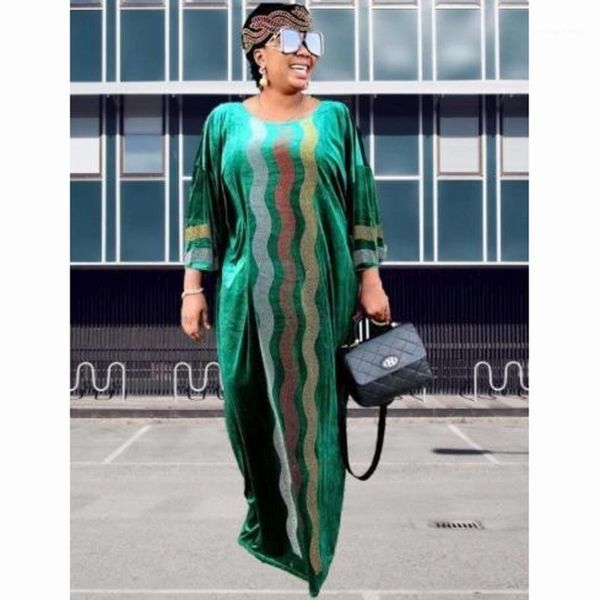 

velvet african dresses for women 2020 autumn africa clothing muslim long maxi dress fashion african dress for lady1, Red