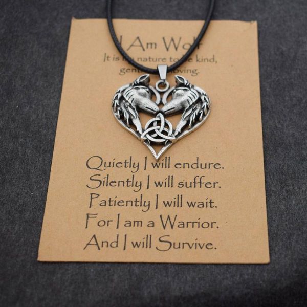 

chains i am wolf couple necklace inspirational jewelry with meaning, Silver
