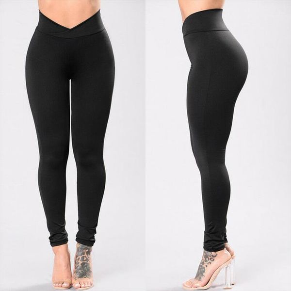 

women compression leggings high waist irregular elasticity fitness dancing running sports gym base layer leggings femme, Black