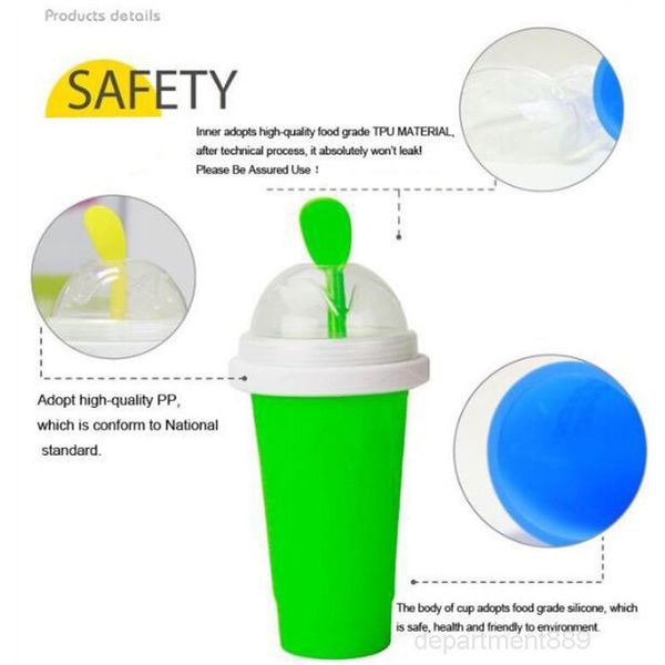 

a-easy diy with straw magic pinch travel camp portable silicone smoothie cup sand ice cream slush maker owd2651